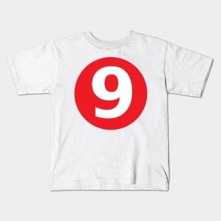 Number 9 Big Red Dot Letters & Numbers Kids T-Shirt